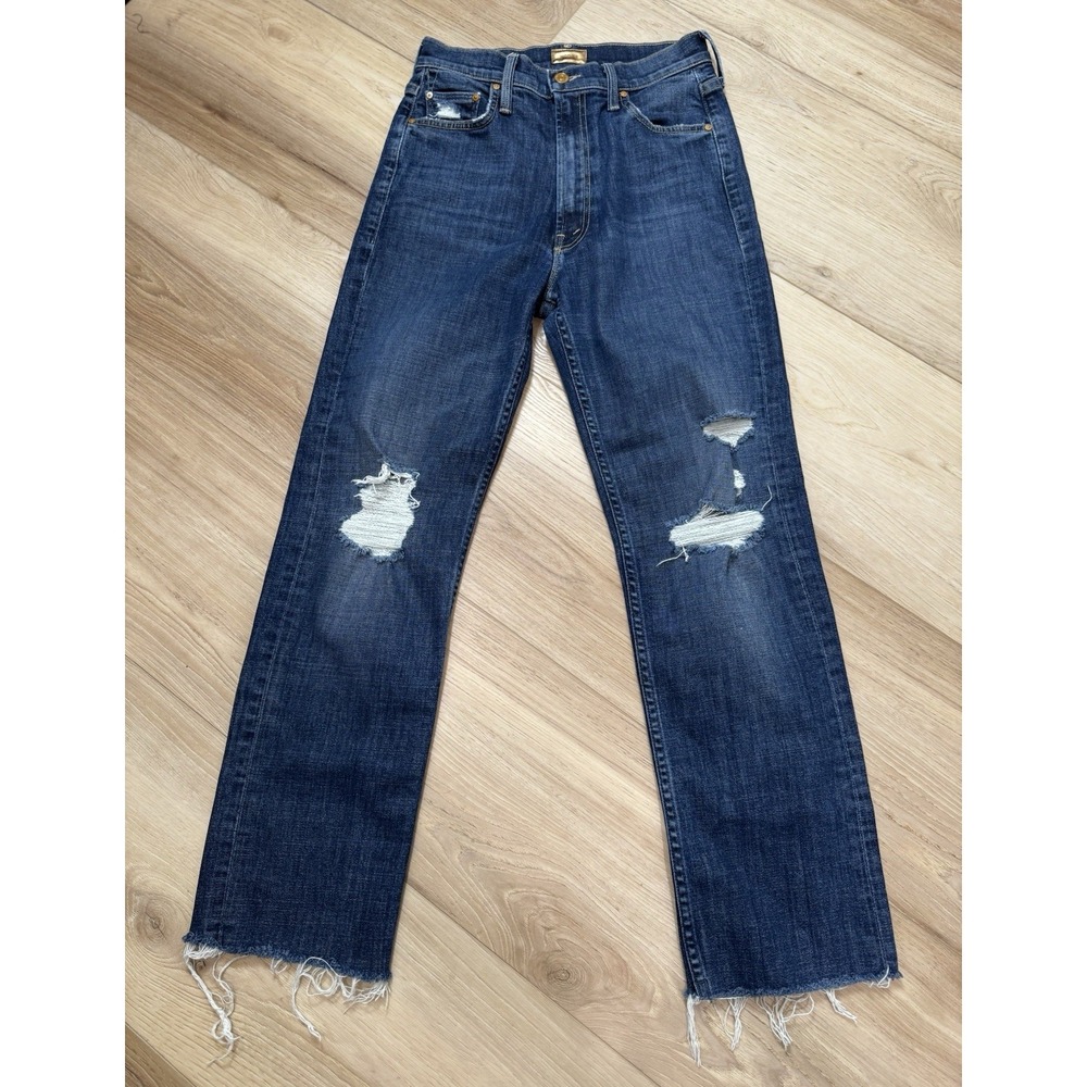 Mother High Waisted Looker Ankle Fray Jeans In Wicked Wildflower size 26 USA